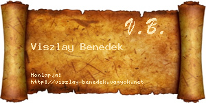 Viszlay Benedek névjegykártya